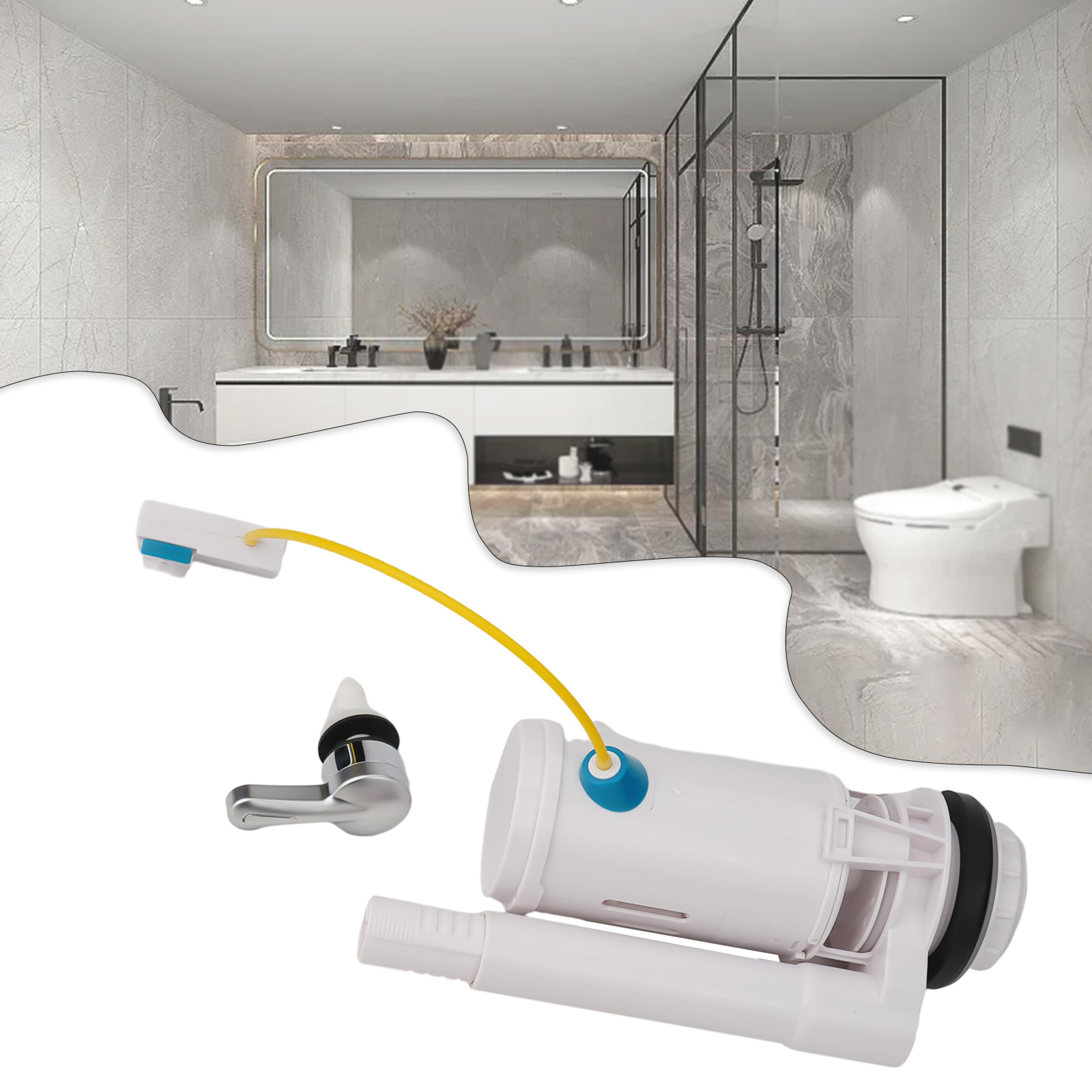 Katup Siram Ganda Plastik, Aks - Toilet Fill Valve ulasan dan harga